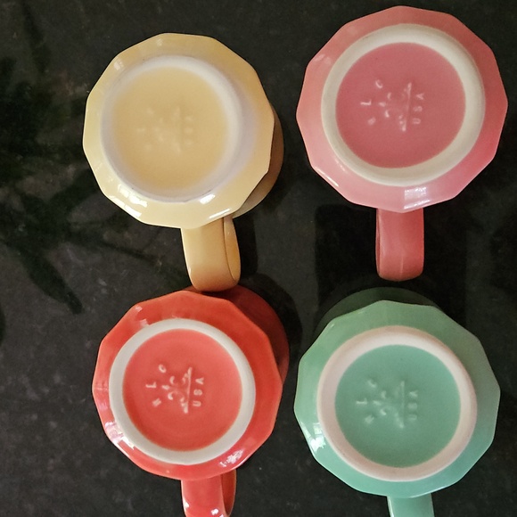 Homer Laughlin Co Ceramic 4 Pc Mug Tower Corset Set Vintage - Picture 3 of 12